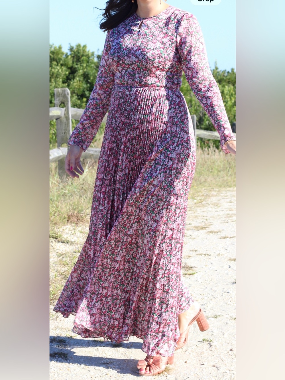 MIKAEL AGHAL Pleated floral-print jacquard maxi dress